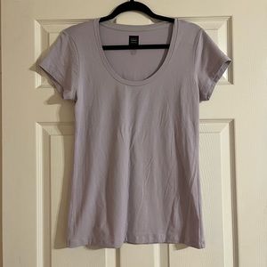 Dusty lavender purple shirt sleeve stretchy T-shirt Pima tee